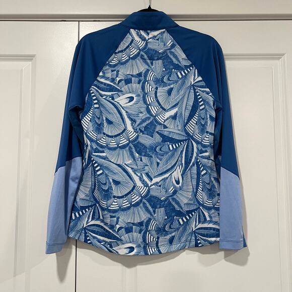 Greg Norman Womens SolarXP Playdry Quarter Zip Blue Tropical Size M - Picture 6 of 9